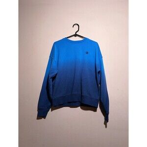 Champion Embroidered Logo Blue Fade Pullover Crewneck Sweatshirt Women's Medium